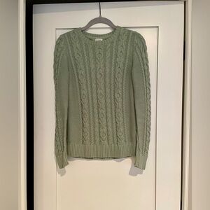 L.L. Bean Sage Cable Knit Sweater